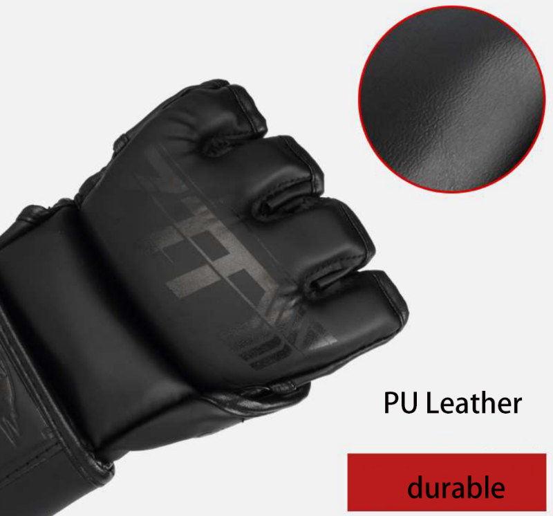 ZTTY Half Finger Boxing Gloves PU Leather