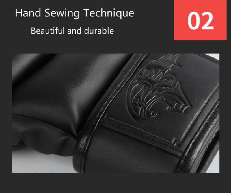 ZTTY Half Finger Boxing Gloves PU Leather
