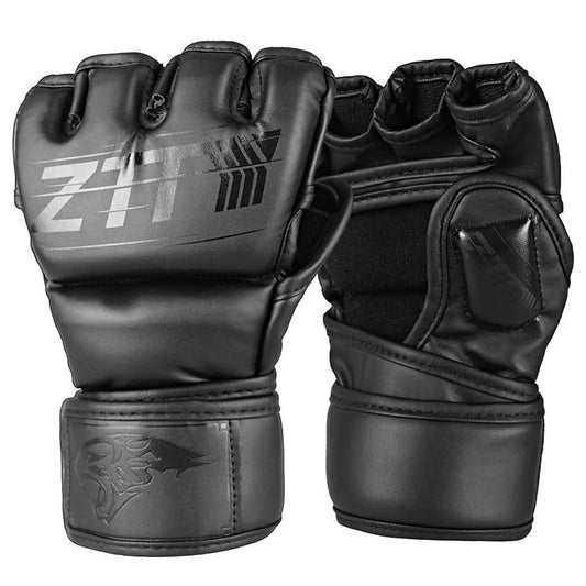 ZTTY Half Finger Boxing Gloves PU Leather