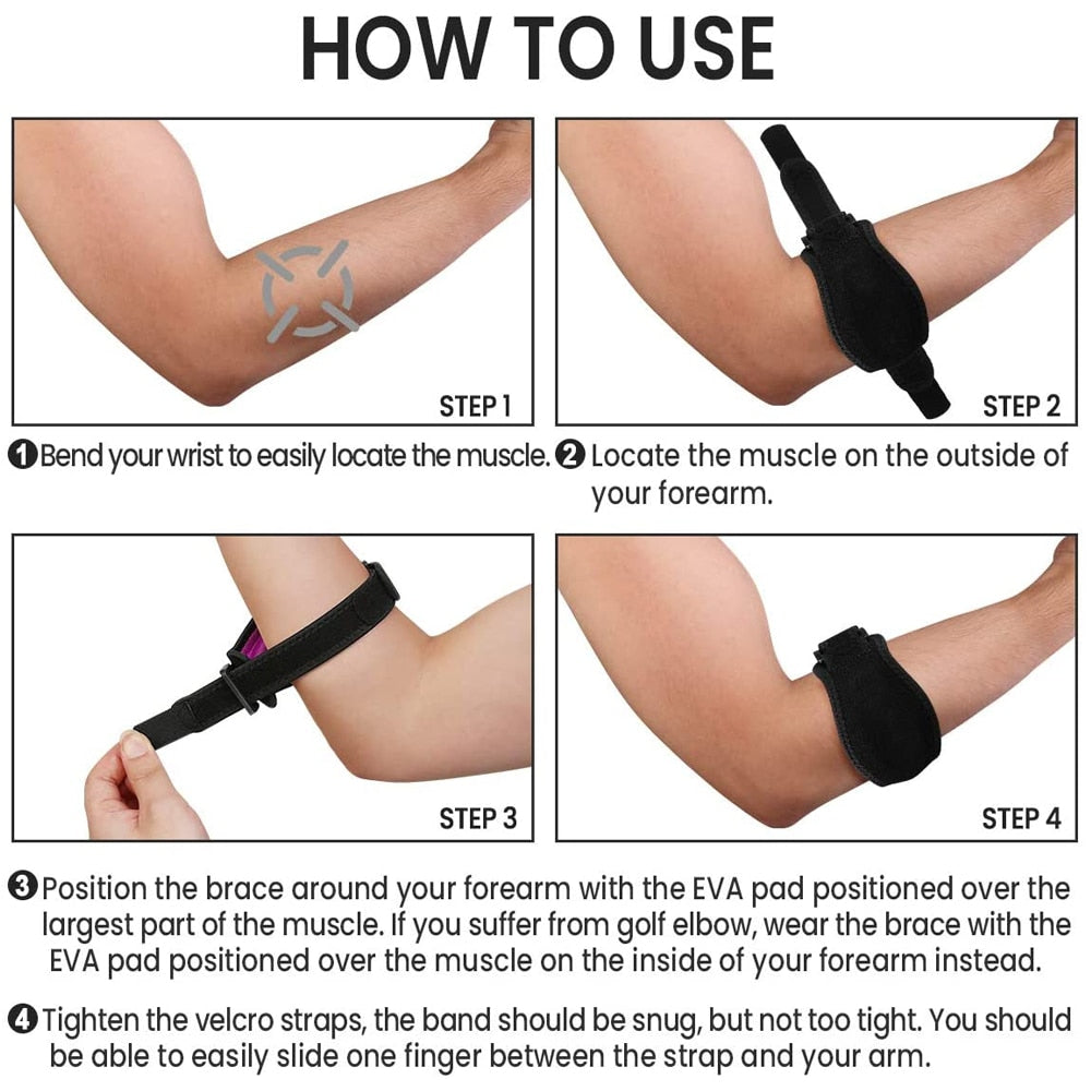 Elbow Support Strap Band with Compression Pad