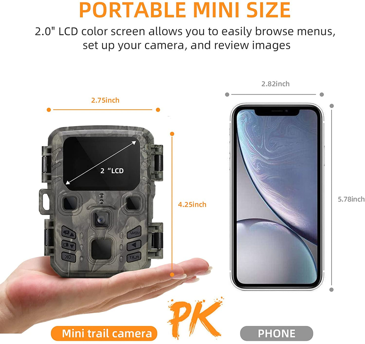 Outdoor Mini Trail Camera 4K HD 20MP 1080P