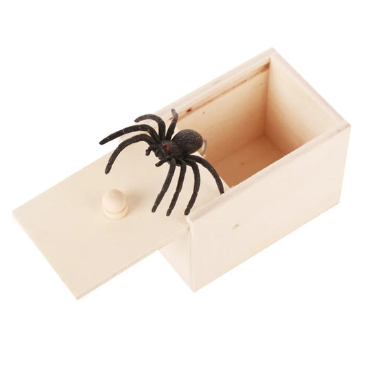 WOODEN PRANK SPIDER BOX